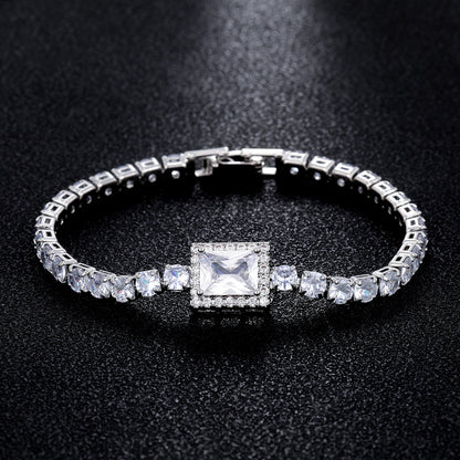 Geometric Emerald-Cut Tennis Bracelet