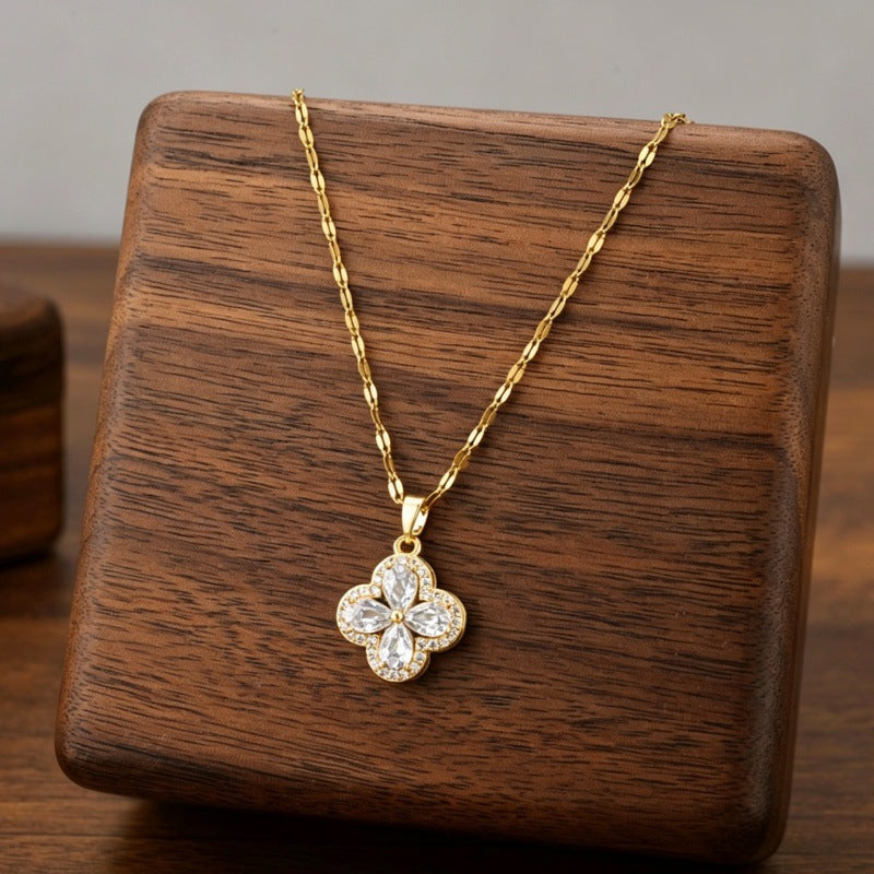 Clover Sparkle Pendant Necklace