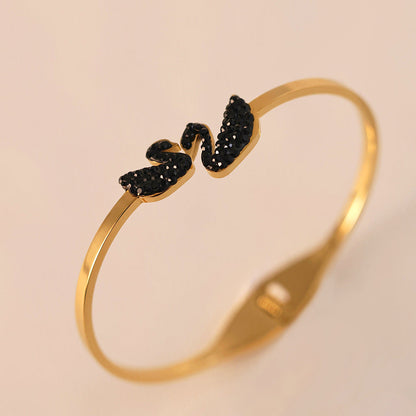 Golden Swan & Clover Bangle