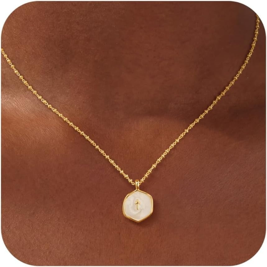 Minimalist Pavé Cross Pendant Necklace