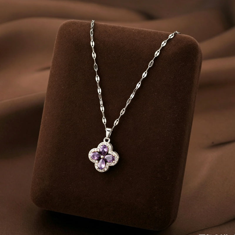 Clover Sparkle Pendant Necklace