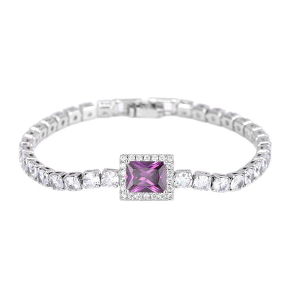 Geometric Emerald-Cut Tennis Bracelet