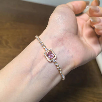 Blush Pink Crystal Drawstring Bracelet
