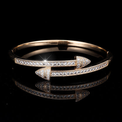 18K Gold Plated Nail Motif Bangle
