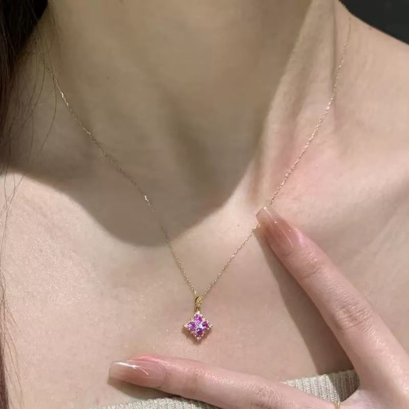 Crimson Clover Pavé Necklace
