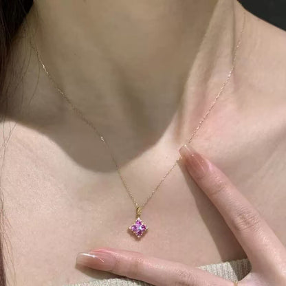 Crimson Clover Pavé Necklace